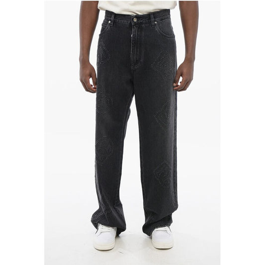 OVER 5-Pocketed Denims with Perforated Logo 26cm