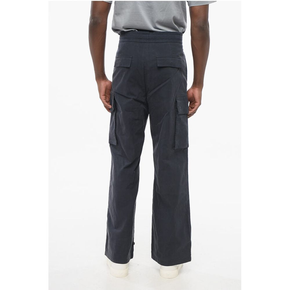 Single-pleated Cotton Blend Cargo Pants