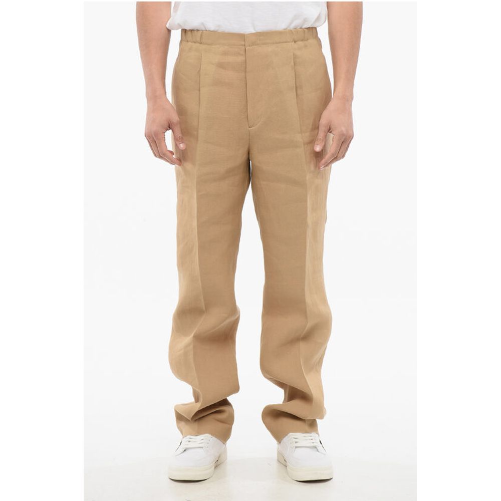 Textile Paper Pants with Elastic Waistband