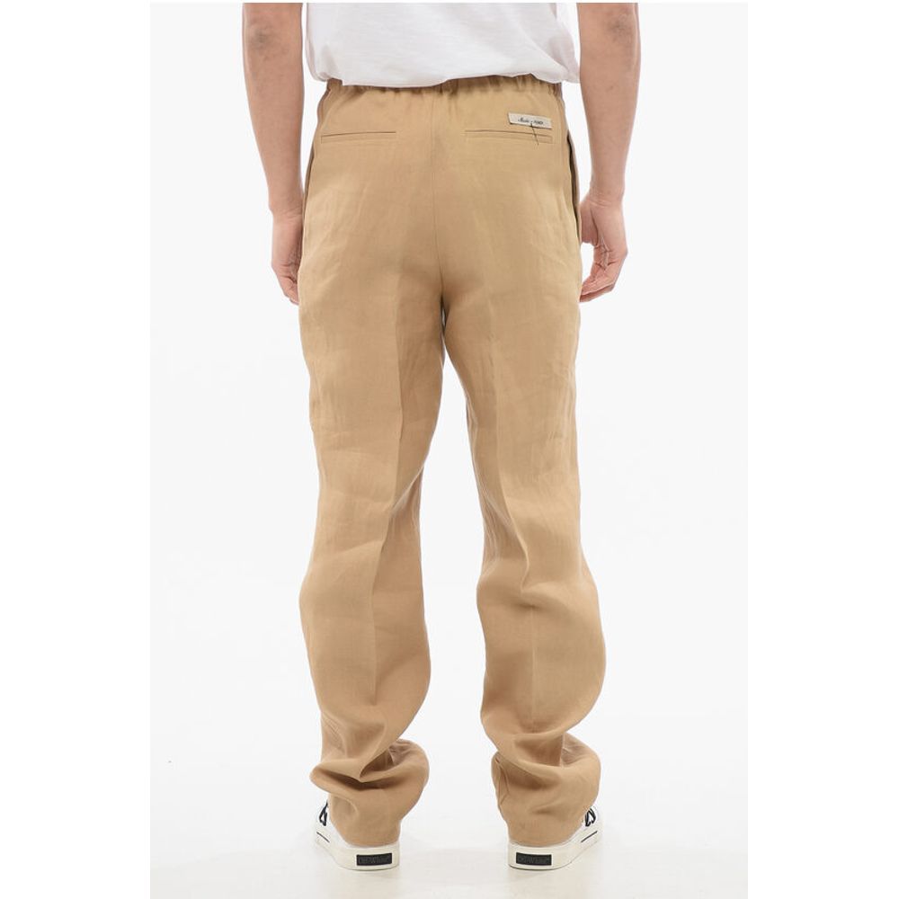 Textile Paper Pants with Elastic Waistband