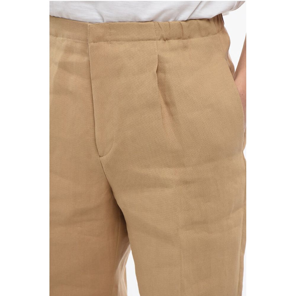 Textile Paper Pants with Elastic Waistband
