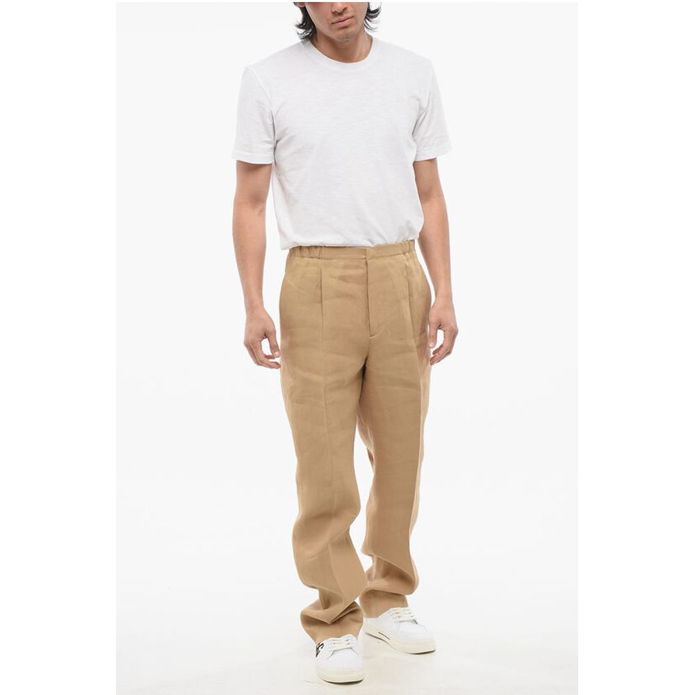 Textile Paper Pants with Elastic Waistband