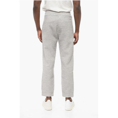 EMPORIO 3-Pocketed Ribbed Wool Blend Pants