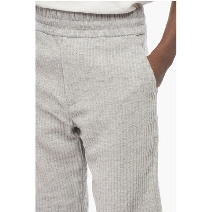 EMPORIO 3-Pocketed Ribbed Wool Blend Pants