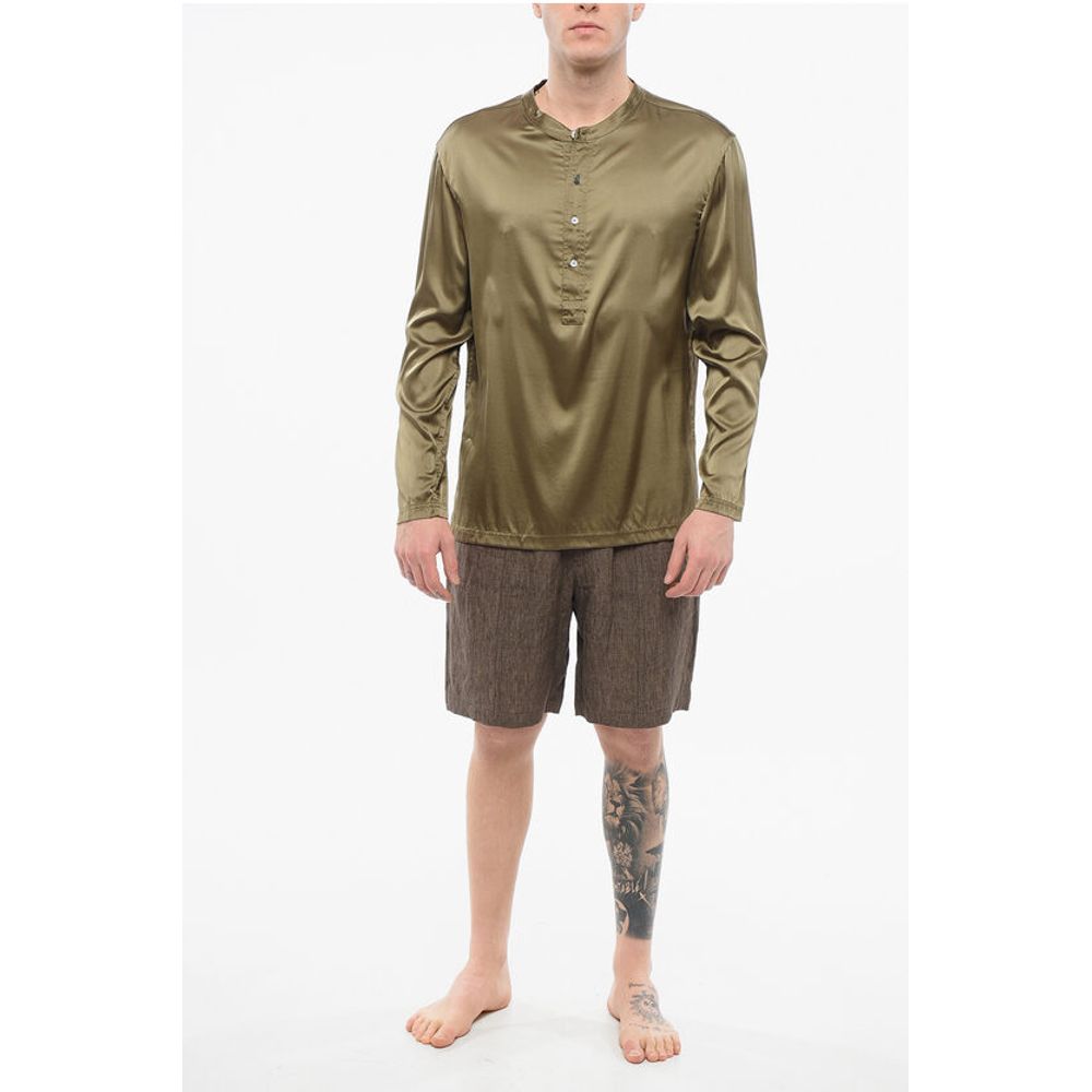 Long Sleeved Pajama Top With Buttons