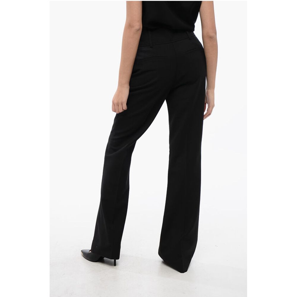 High-Waisted Wool Blend Pants