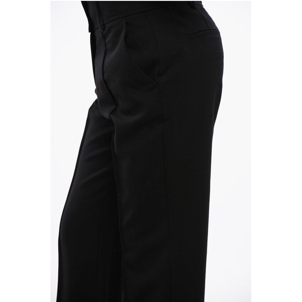 High-Waisted Wool Blend Pants