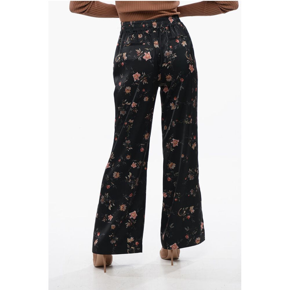 Floral Patterned Satin LOUISA Pants with Ankle Slits