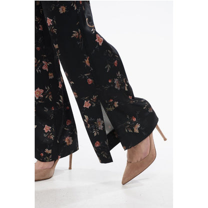 Floral Patterned Satin LOUISA Pants with Ankle Slits