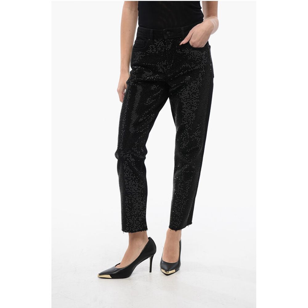 Straight Leg RALI Jeans Embellished with Rhinestones 16cm