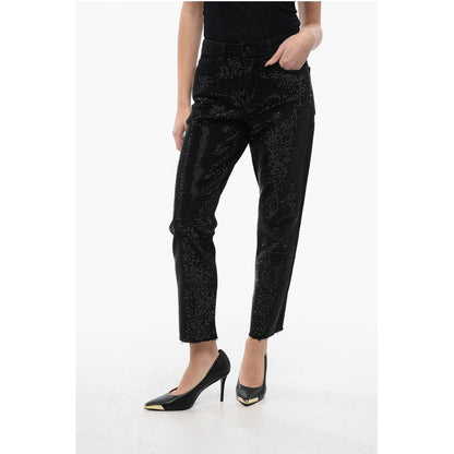 Straight Leg RALI Jeans Embellished with Rhinestones 16cm