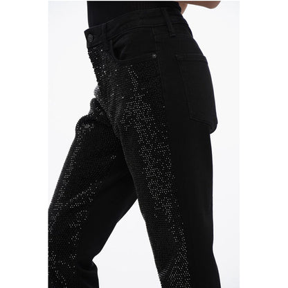 Straight Leg RALI Jeans Embellished with Rhinestones 16cm
