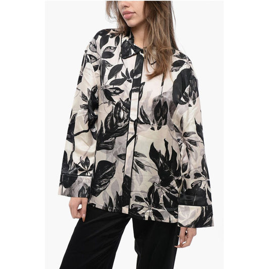 Plant Motif Satin SOFI Blouse
