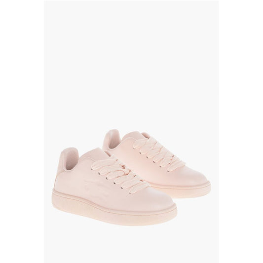 Leather Sneakers with Maxi Laces and Logoed Sole