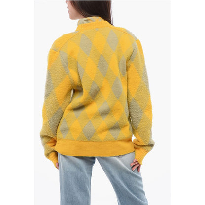 Argyle Patterned Wool Cardigan