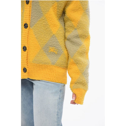 Argyle Patterned Wool Cardigan