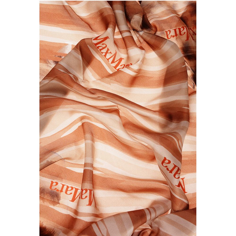 Two-Tone Silk CARRE90 Foulard with Logo Print