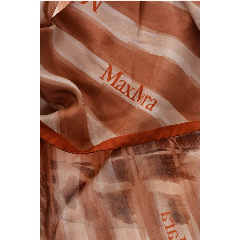 Two-Tone Silk CARRE90 Foulard with Logo Print
