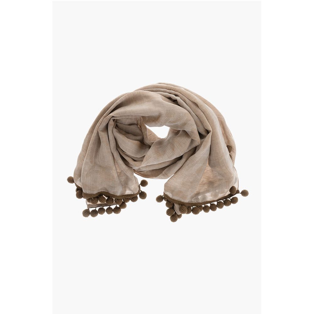 Wool Blend FUMANA Scarf With Embroidery