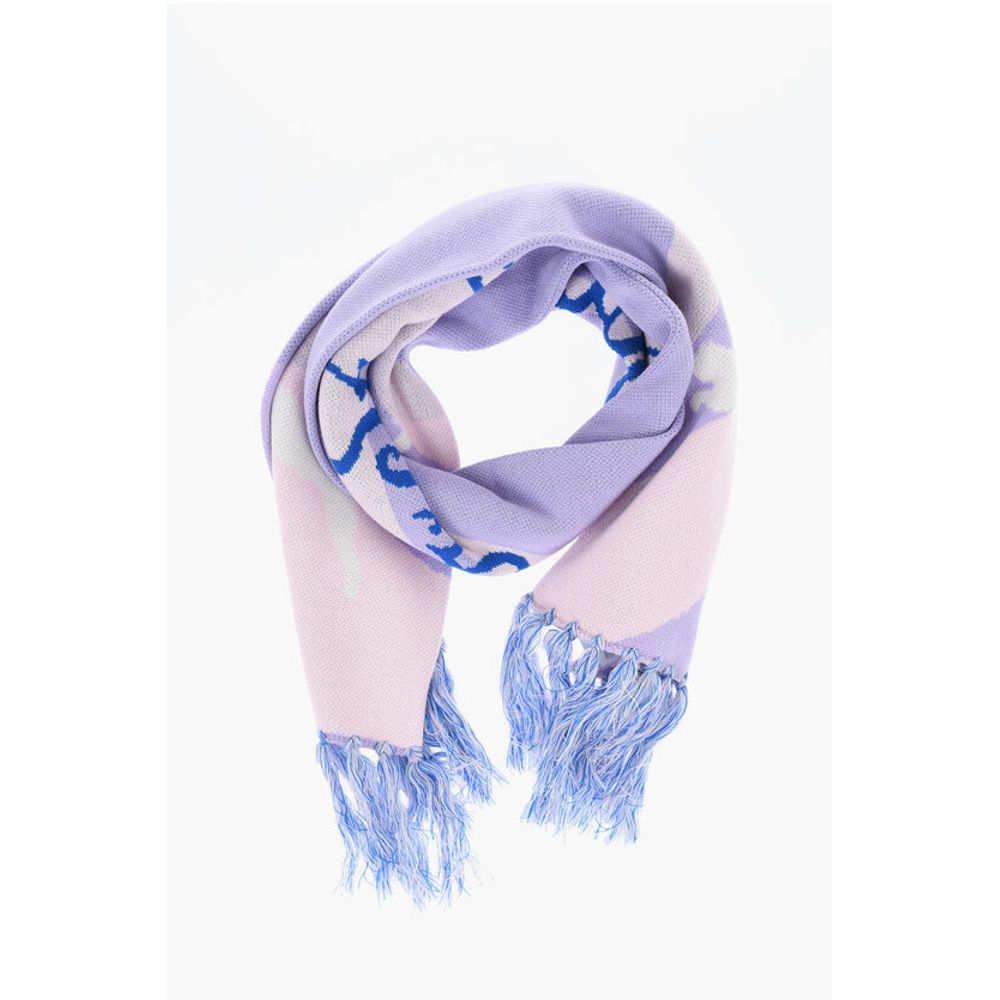 KIDSUPER Wool Blend Scarf with Fringes