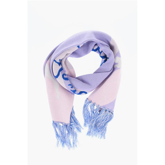 KIDSUPER Wool Blend Scarf with Fringes