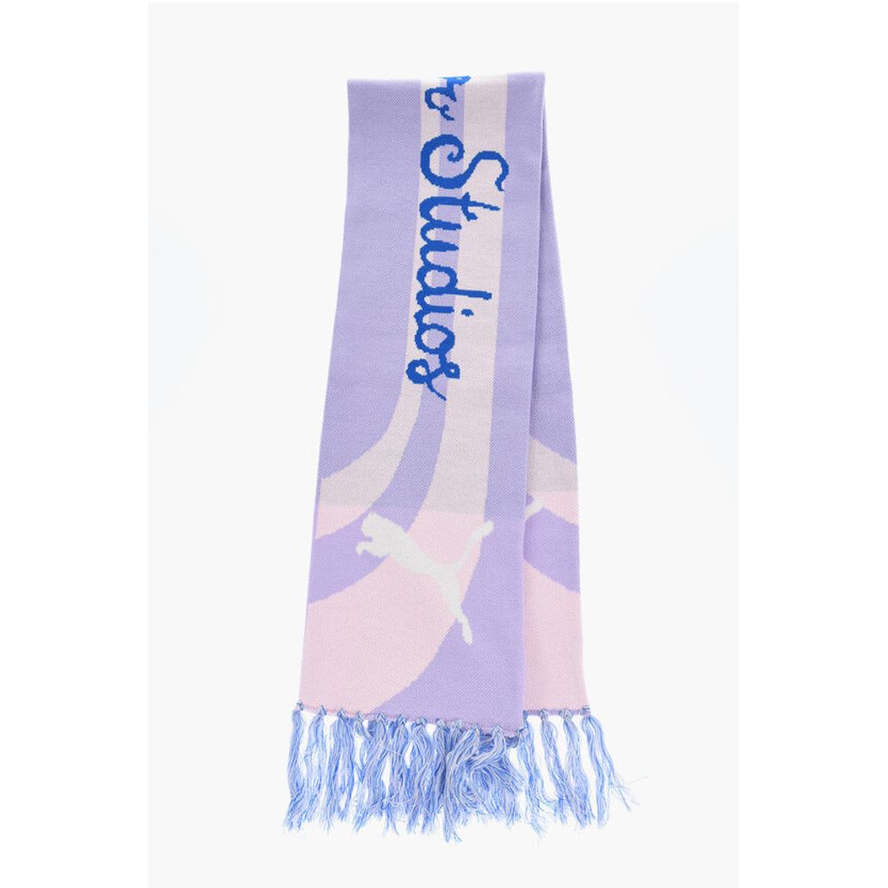 KIDSUPER Wool Blend Scarf with Fringes