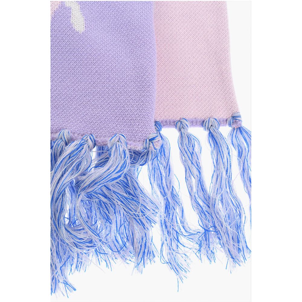 KIDSUPER Wool Blend Scarf with Fringes
