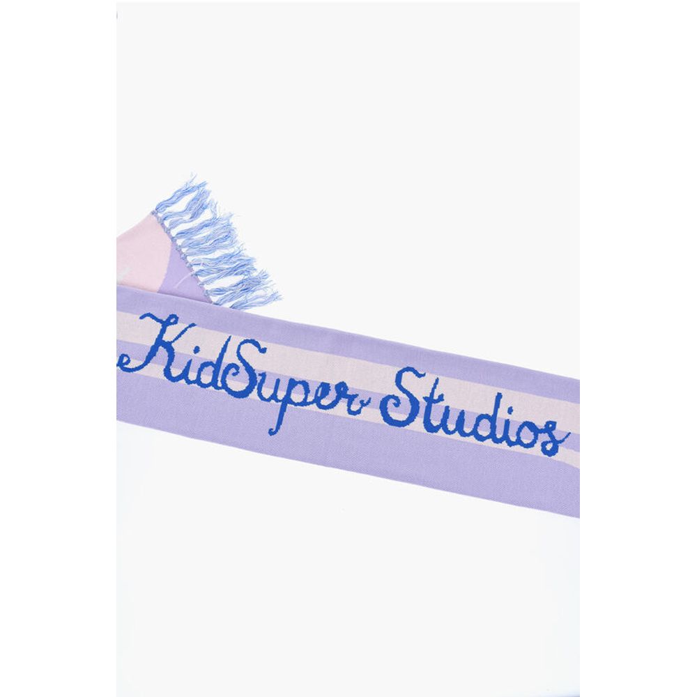 KIDSUPER Wool Blend Scarf with Fringes