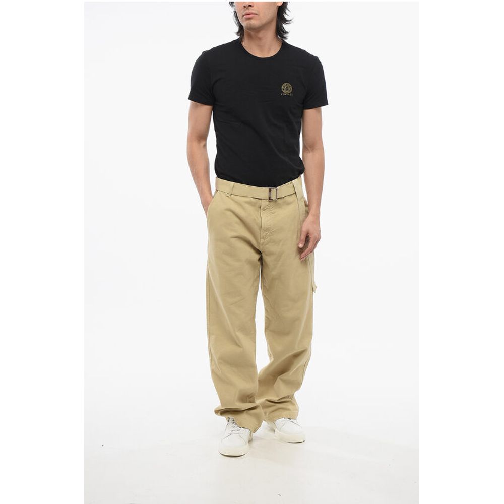 Cotton Straight Fit Chinos Pants with Belt