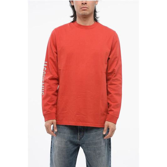 Crew Neck BRILHO Cotton T-Shirt with Glittered Logo