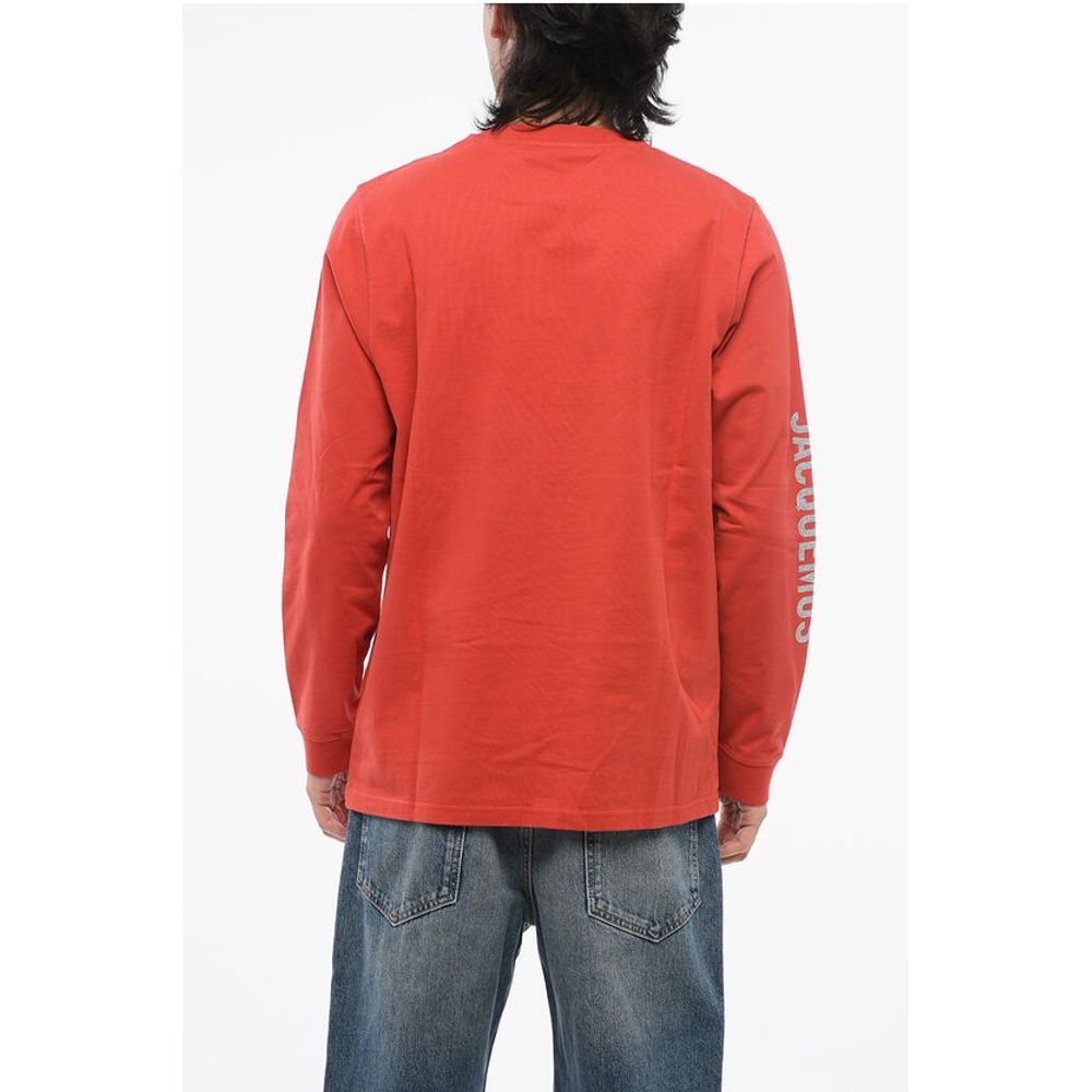 Crew Neck BRILHO Cotton T-Shirt with Glittered Logo