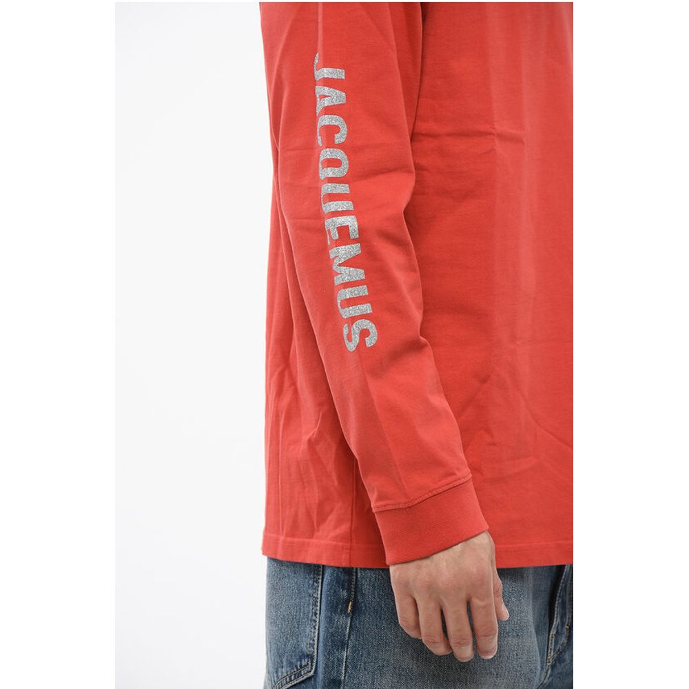 Crew Neck BRILHO Cotton T-Shirt with Glittered Logo