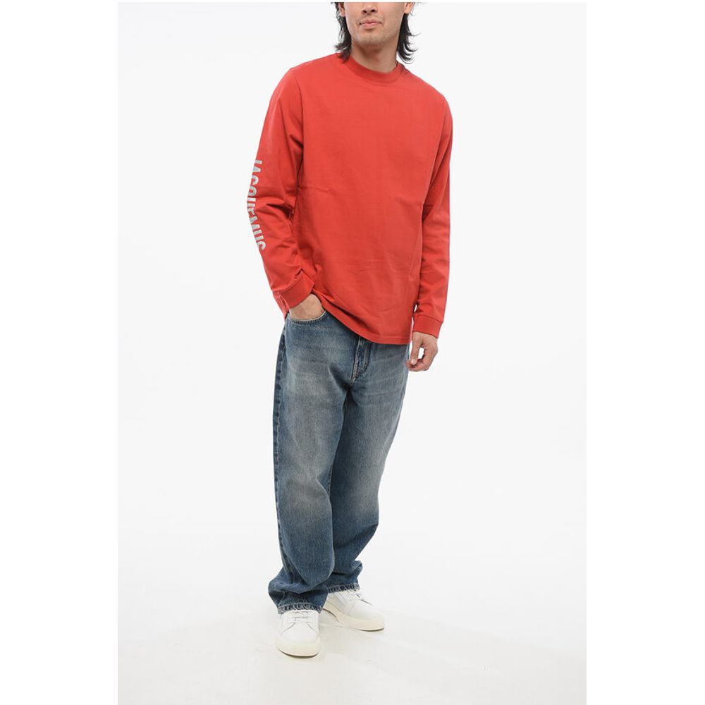 Crew Neck BRILHO Cotton T-Shirt with Glittered Logo