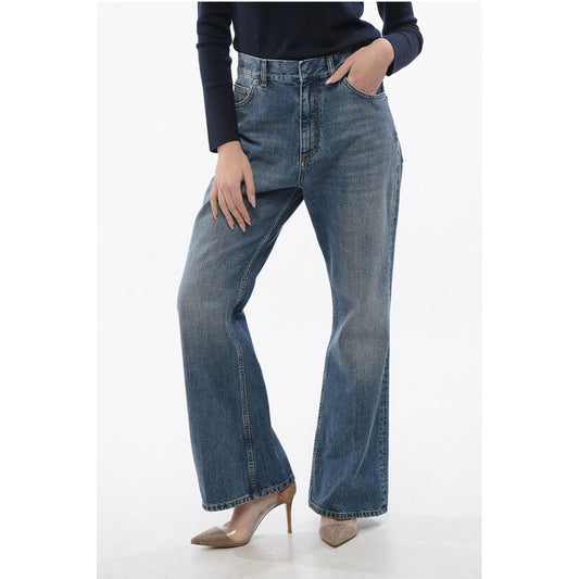 Cropped Fit Bootcut Denims with Delavè Design