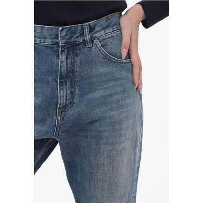 Cropped Fit Bootcut Denims with Delavè Design