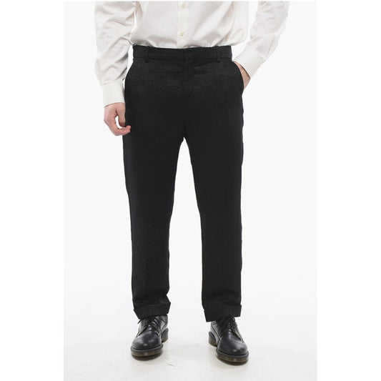 Animalier-motif Pants with Turn Ups