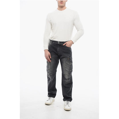 Distressed Cargo Pants with Vintage Effect