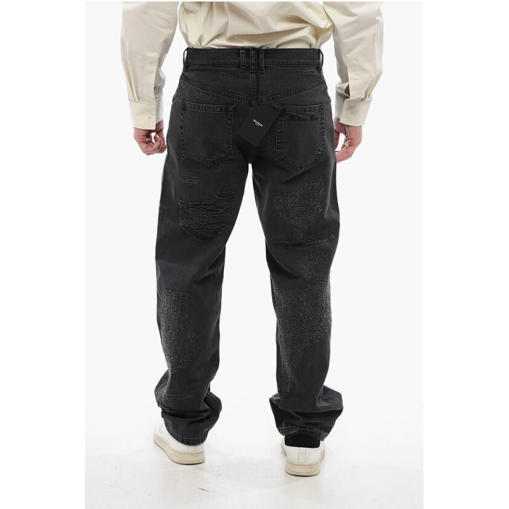 Distressed Straight-leg Denims