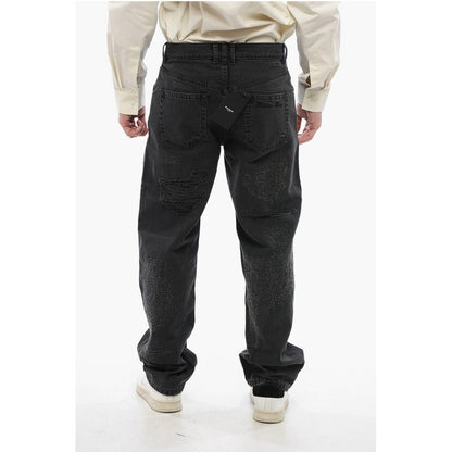 Distressed Straight-leg Denims