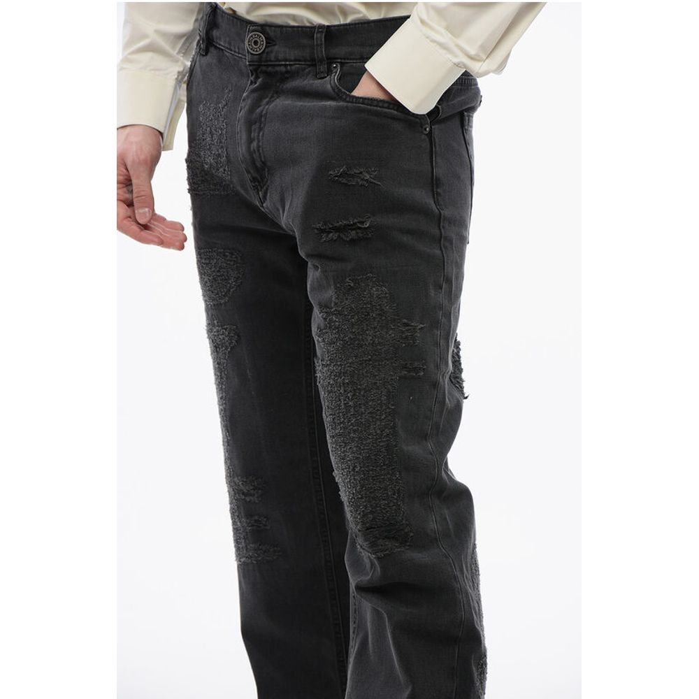 Distressed Straight-leg Denims