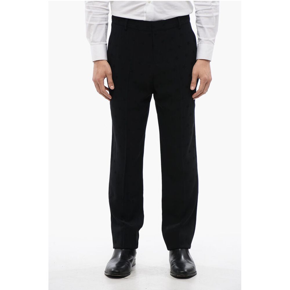 Viscose Blend Pants with Jacquard STAR Motif