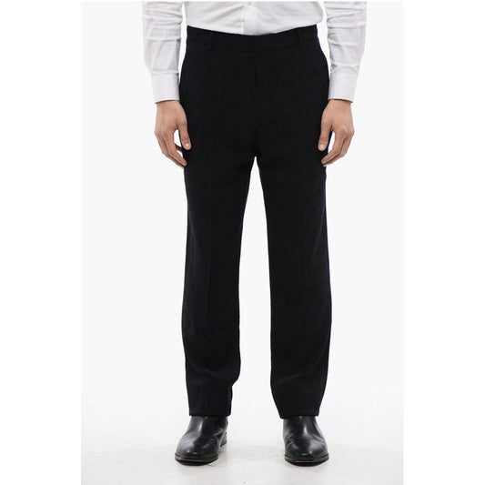 Viscose Blend Pants with Jacquard STAR Motif