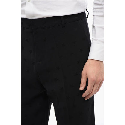 Viscose Blend Pants with Jacquard STAR Motif