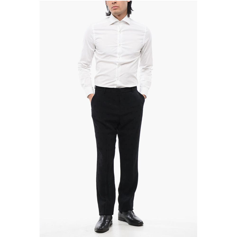 Viscose Blend Pants with Jacquard STAR Motif