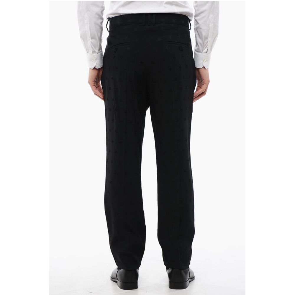 Viscose Blend Pants with Jacquard STAR Motif