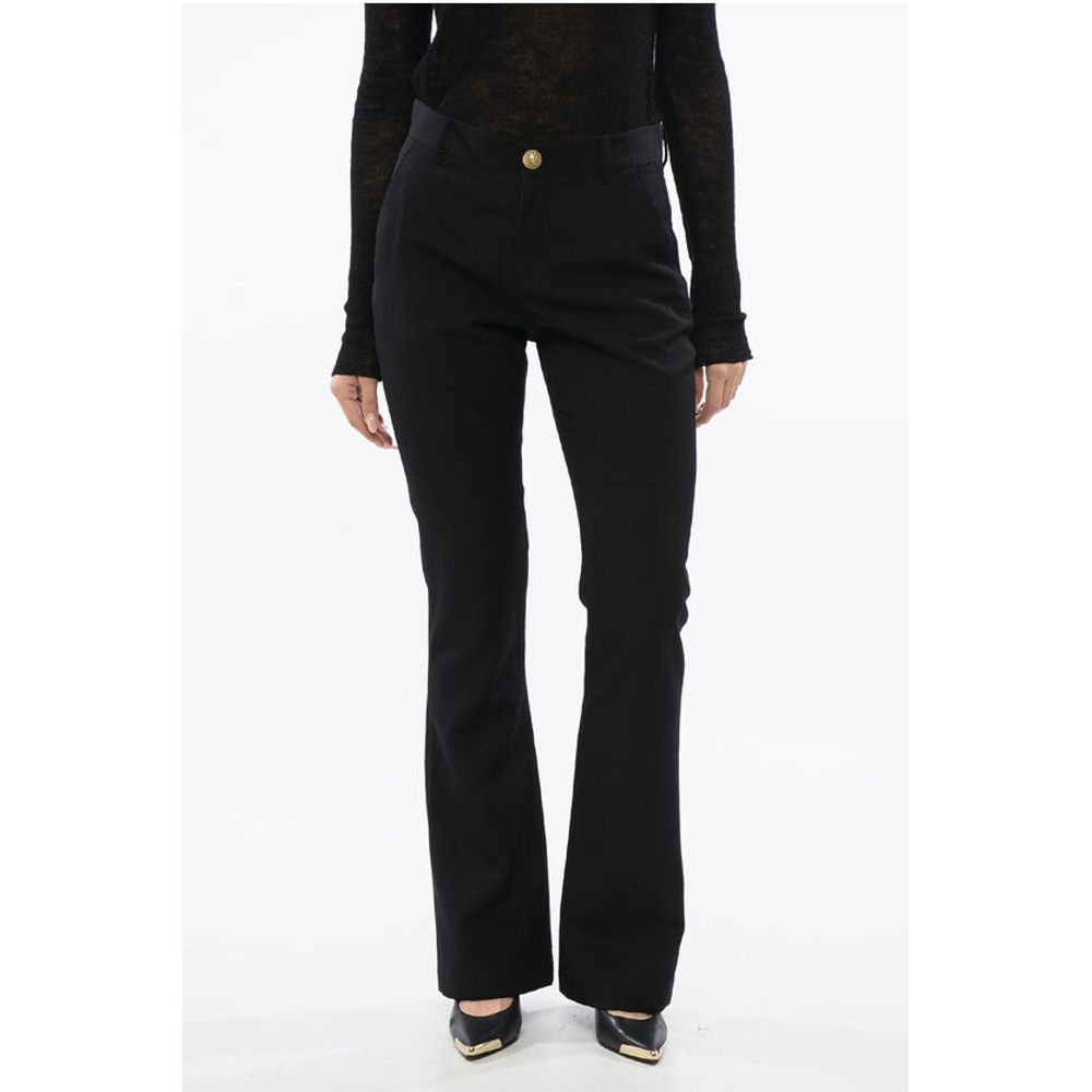 Flare-Fit Pants With Jewel Buttons