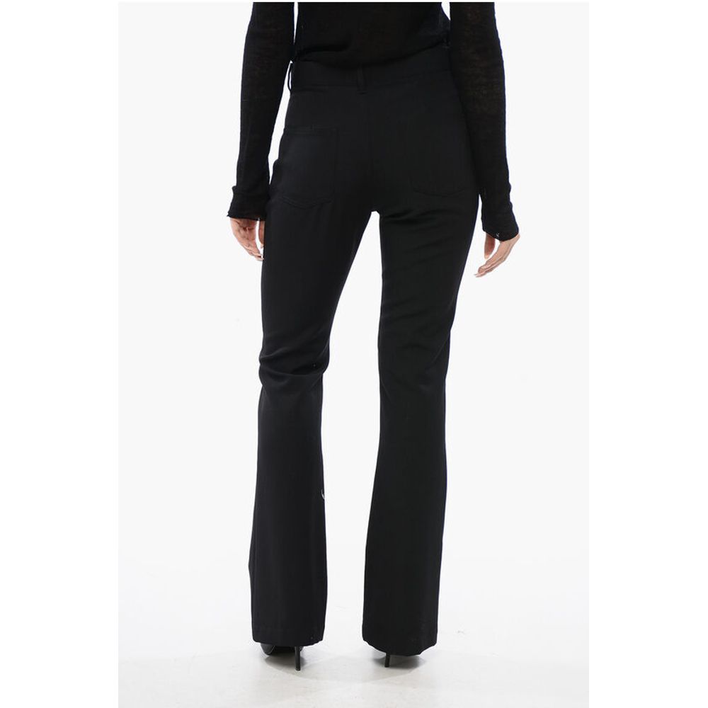 Flare-Fit Pants With Jewel Buttons