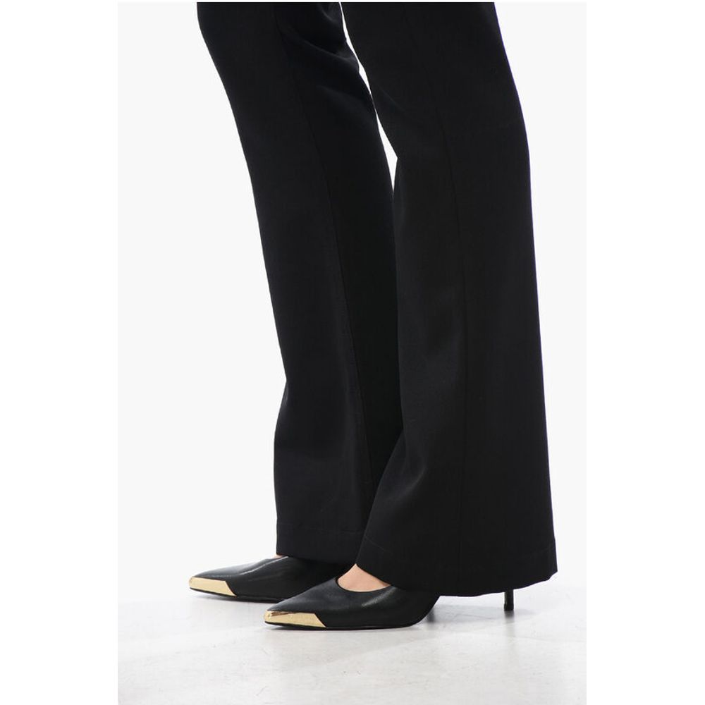Flare-Fit Pants With Jewel Buttons