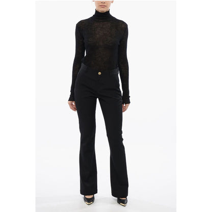 Flare-Fit Pants With Jewel Buttons