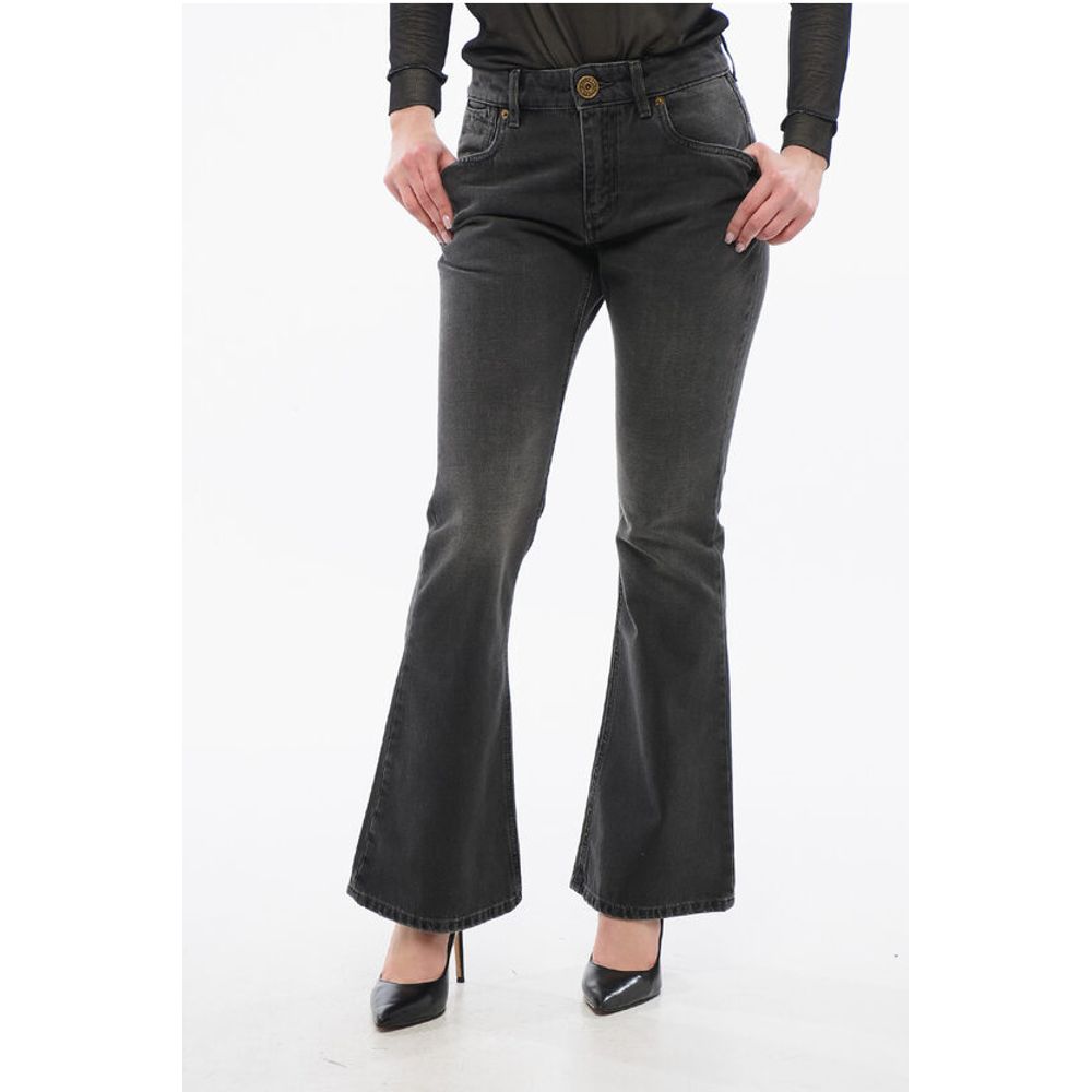 Cropped Fit Bootcut Denims with Belt Loops